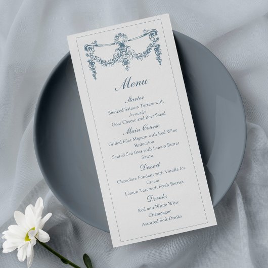 Elegant Baroque Ornament Wedding Menu メニュー