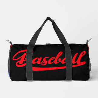 Elegant baseball Modern Black red and purple ダッフルバッグ