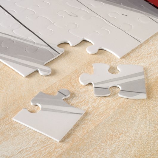 Elegant Basenji Dog Nutcracker Modern Christmas ジグソーパズル (側面)