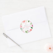 Elegant Bat Mitzvah Party Personalized Pink Floral ラウンドシール (封筒)