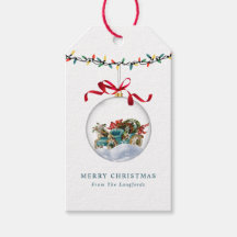 Elegant Bauble Red Bow Merry Christmas