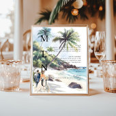 Elegant Beach Classic Wedding Bar Menu ポスター
