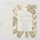 Elegant Beach Coastal Engagement Party  招待状 (正面/裏面)