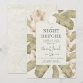 Elegant Beach Coastal Rehearsal Dinner 招待状 (正面/裏面)