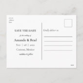 Elegant Beach Destination Wedding Save the Date シーズンポストカード (裏面)