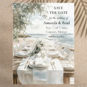 Elegant Beach Destination Wedding Save the Date シーズンポストカード
