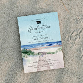 Elegant Beach Graduation Party 招待状