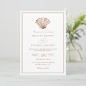 Elegant Beach Simple Minimalist QR Code Wedding 招待状 (スタンド正面)