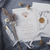 Elegant Beach Simple Minimalist QR Code Wedding 招待状