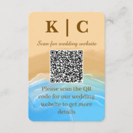 Elegant Beach theme Wedding Enclosure Card エンクロージャーカード