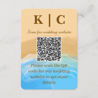 Elegant Beach theme Wedding Enclosure Card エンクロージャーカード