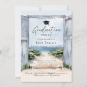 Elegant Beach Trail Graduation Party 招待状 (正面)