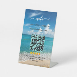 Elegant Beach Vacation Rental House wifi sign 台座サイン