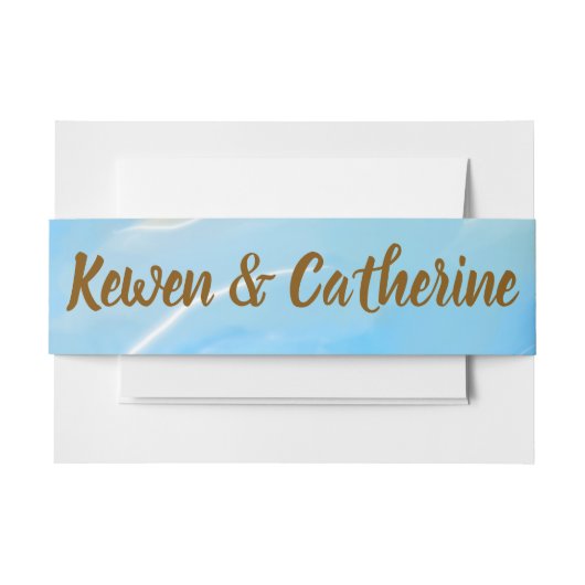 Elegant Beach Watercolor Wedding 招待状ベリーバンド (正面例)