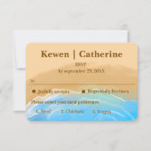 Elegant Beach Watercolor wedding rsvp card (正面)