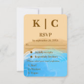 Elegant Beach Watercolor wedding rsvp card (正面)