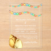 Elegant Beach Wedding アクリル招待状 (正面)