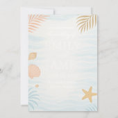 Elegant Beach Wedding Invitation, Pastel Coral  招待状 (裏面)