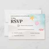 Elegant Beach Wedding RSVP Card (正面)