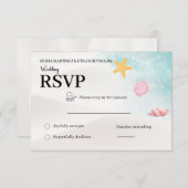 Elegant Beach Wedding RSVP Card (正面/裏面)