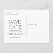 Elegant Beach Wedding Save the Date 案内ポストカード (裏面)