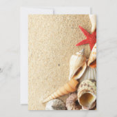 elegant beach wedding with ocean sand and seashell 招待状 (裏面)