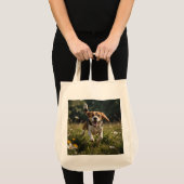 Elegant Beagle Grocery Tote トートバッグ (正面(商品))