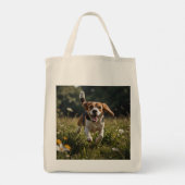 Elegant Beagle Grocery Tote トートバッグ (裏面)