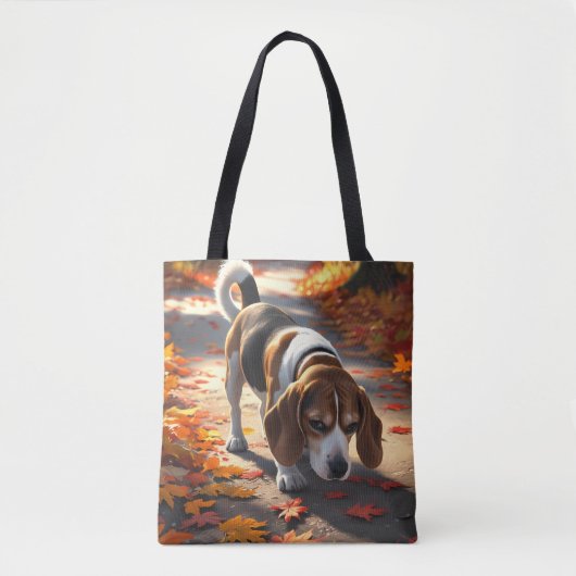 Elegant Beagle Shoulder Tote トートバッグ (正面)