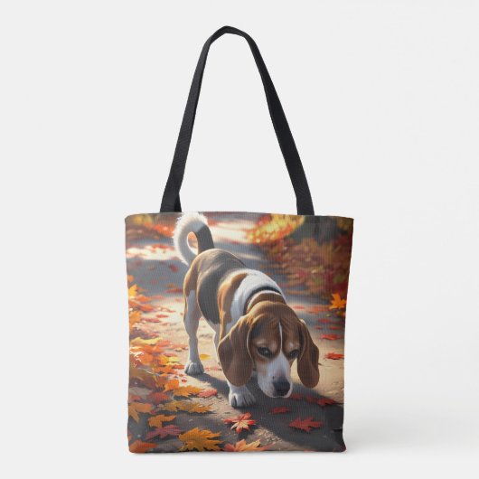Elegant Beagle Shoulder Tote トートバッグ (裏面)