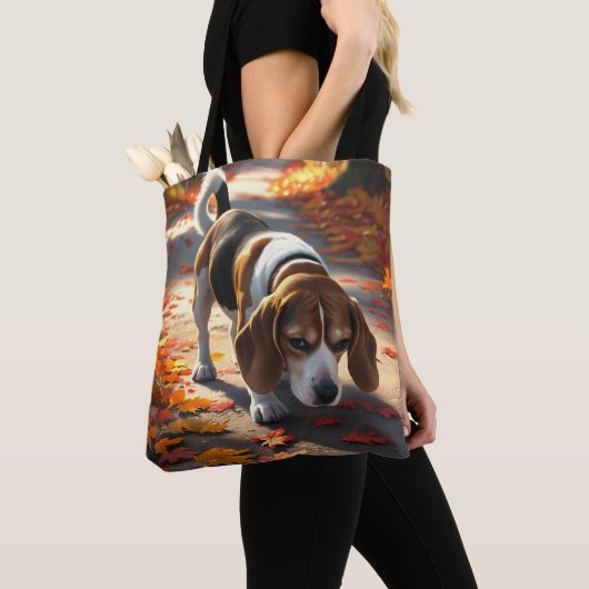 Elegant Beagle Shoulder Tote トートバッグ (クローズアップ)