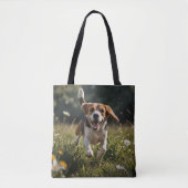 Elegant Beagle Shoulder Tote トートバッグ (正面)