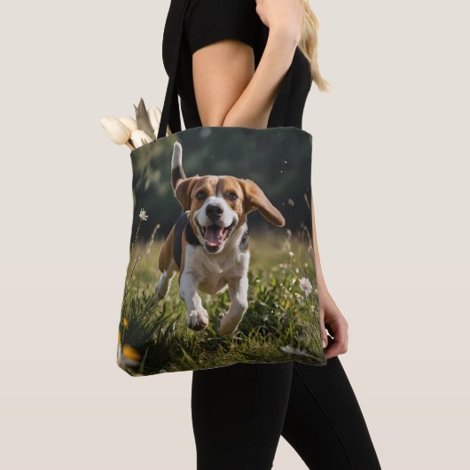 Elegant Beagle Shoulder Tote トートバッグ (クローズアップ)
