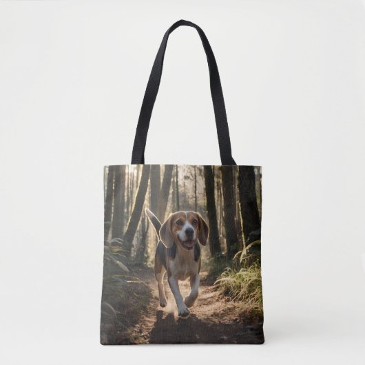 Elegant Beagle Shoulder Tote トートバッグ (正面)