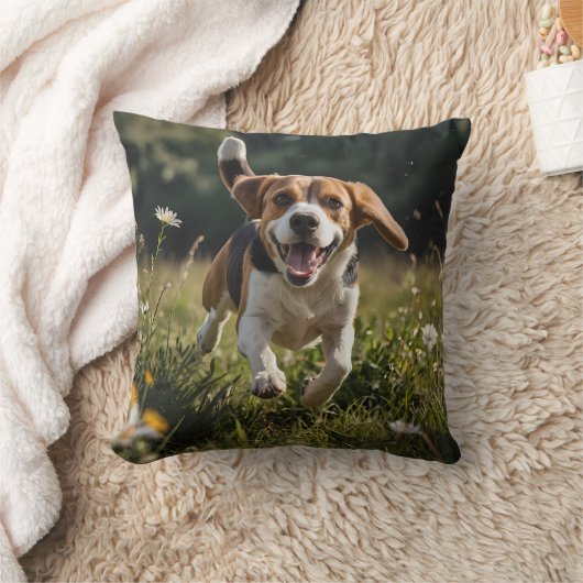 Elegant Beagle Throw Pillow クッション (ブランケット)