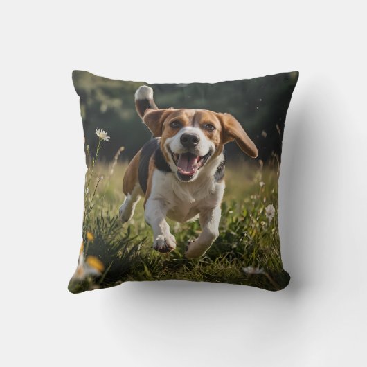 Elegant Beagle Throw Pillow クッション (裏面)
