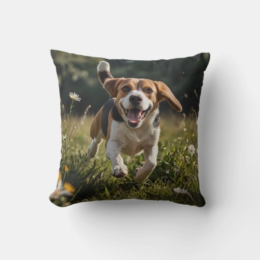 Elegant Beagle Throw Pillow クッション (正面)