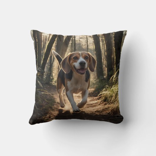 Elegant Beagle Throw Pillow クッション (裏面)
