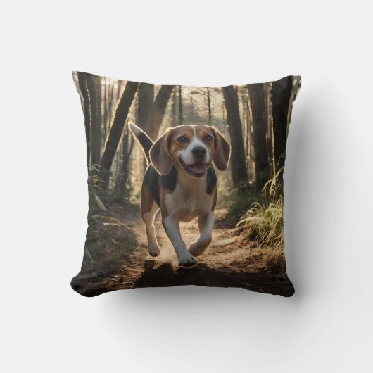 Elegant Beagle Throw Pillow クッション (正面)