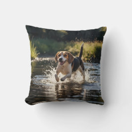 Elegant Beagle Throw Pillow クッション