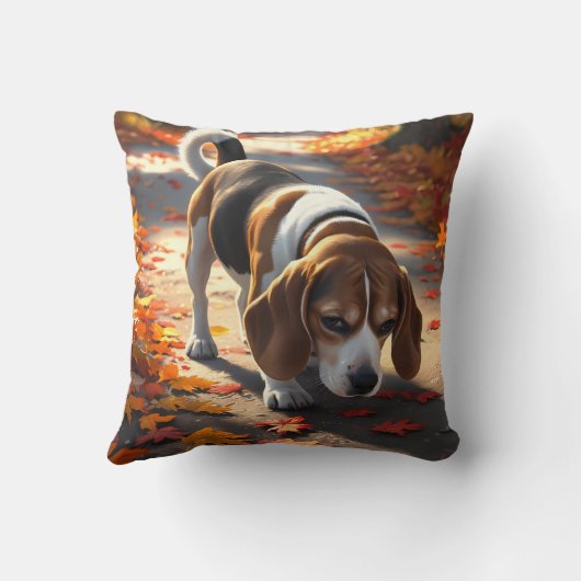 Elegant Beagle Throw Pillow クッション (裏面)