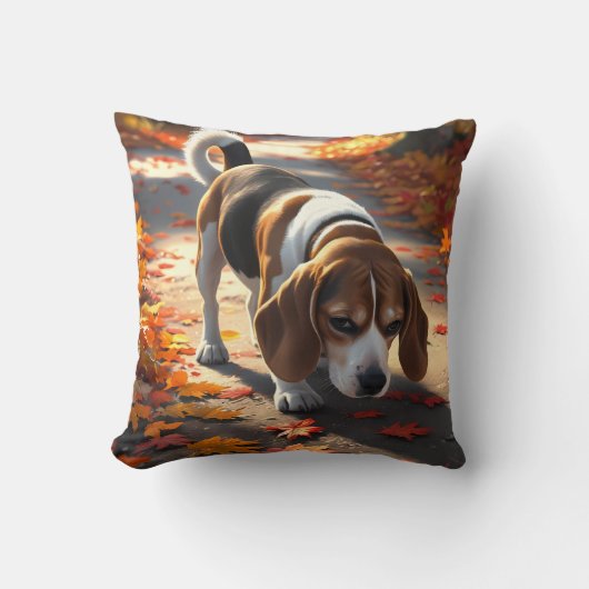 Elegant Beagle Throw Pillow クッション (正面)