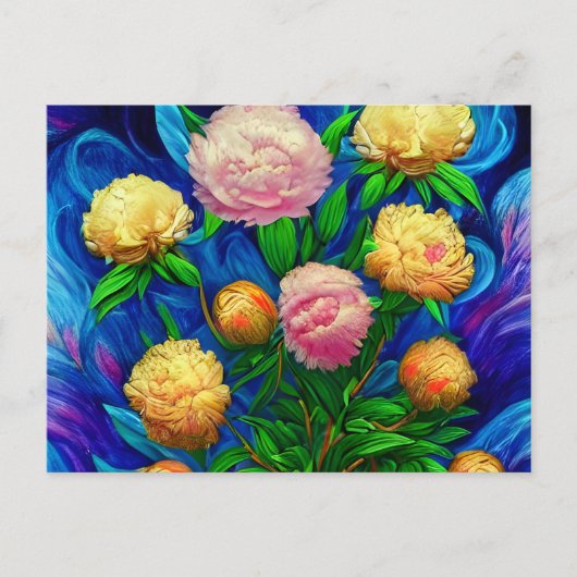 Elegant Beautiful Peony Collection ポストカード (正面)