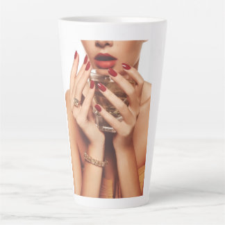 Elegant Beauty:High-Fashion Illustration Latte Cup カフェラテマグ