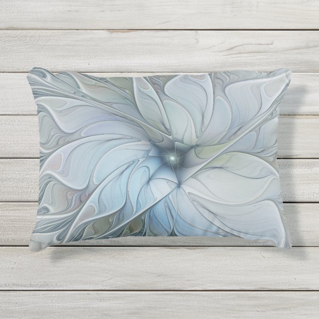 Elegant Beauty Modern Abstract Fractal Art Flower アウトドアクッション (正面)