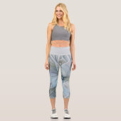 Elegant Beauty Modern Abstract Fractal Art Flower カプリレギンス (正面)