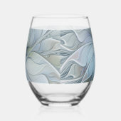 Elegant Beauty Modern Abstract Fractal Art Flower ステムなしワイングラス (右)