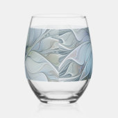 Elegant Beauty Modern Abstract Fractal Art Flower ステムなしワイングラス (左)