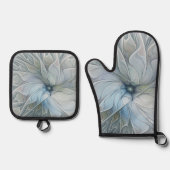 Elegant Beauty Modern Abstract Fractal Art Flower 鍋つかみ&鍋敷きセット (正面)