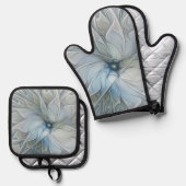 Elegant Beauty Modern Abstract Fractal Art Flower 鍋つかみ&鍋敷きセット (正面/裏面)